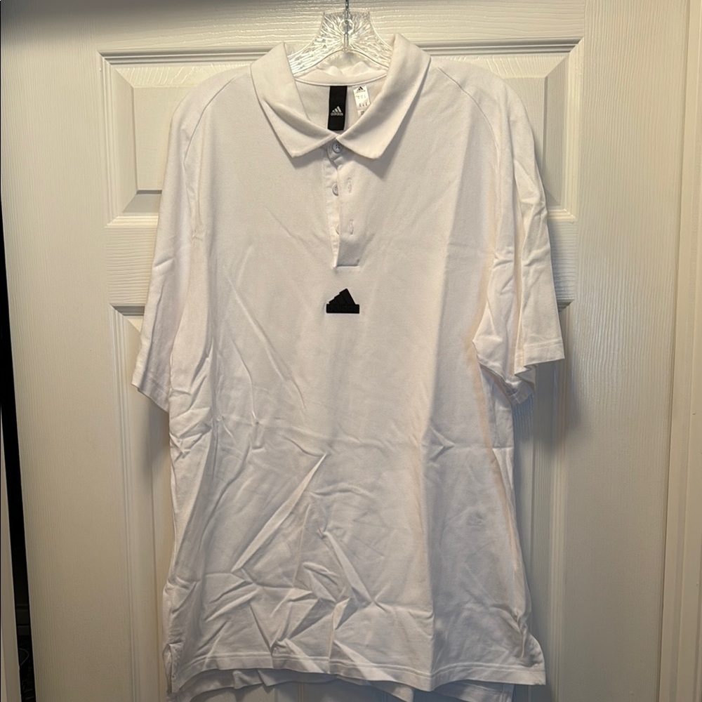 Adidas Men’s XL White Polo - Gently Worn/Smoke & Pet Free